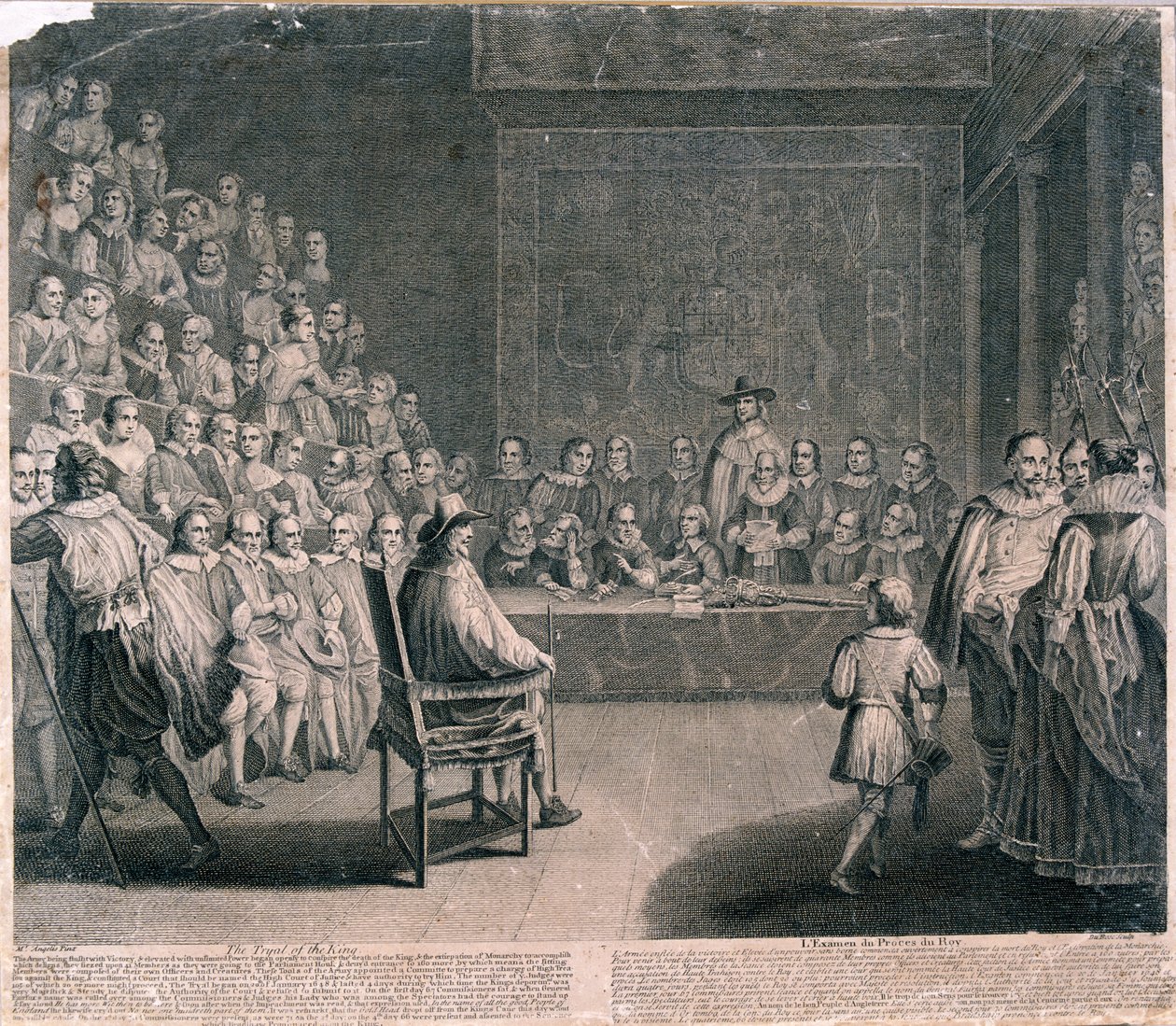 チャールズ1世の裁判、ウェストミンスター宮殿、c1725 作： クロード・デュボス