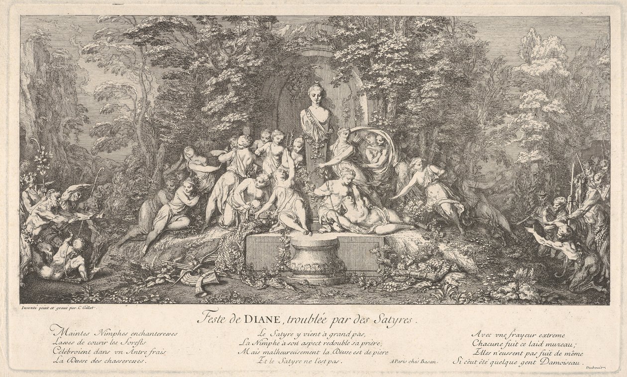 サテュロスによって中断されたダイアナの祭典 Feste de Diana, perturbée par des Satyres..., ca. 1786年。 作： クロード・ギロット