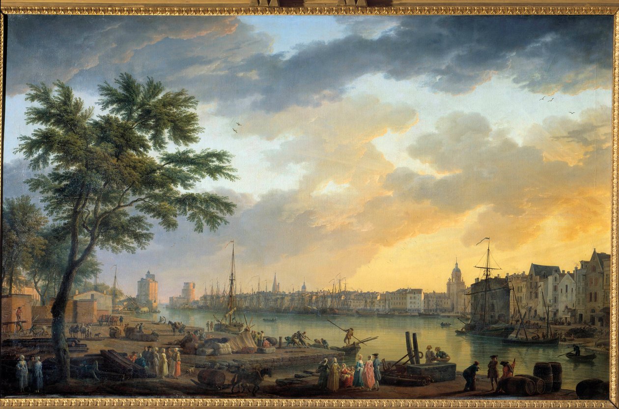 ラ・ロシェル港の眺め ジョセフ・ヴェルネ（1714-1789）の絵画 1762年 パリ、海洋博物館 作： クロード・ジョセフ・ヴェルネ