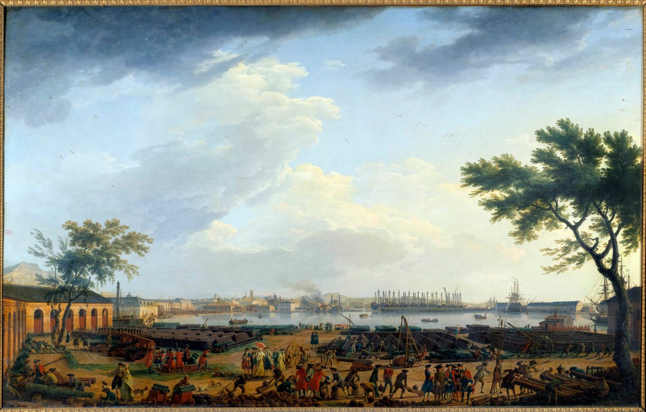 トゥーロン港とアーセナルの眺め ジョセフ・ヴェルネ(1714-1789)の絵画