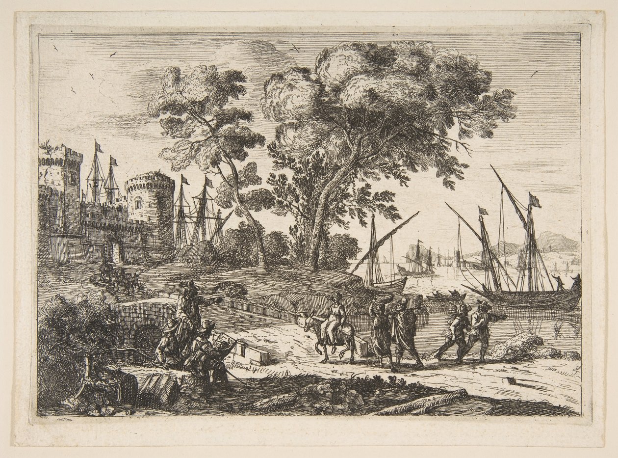 アーティストとの海岸シーン、ca。 1638-41。 作： クロード・ロラン