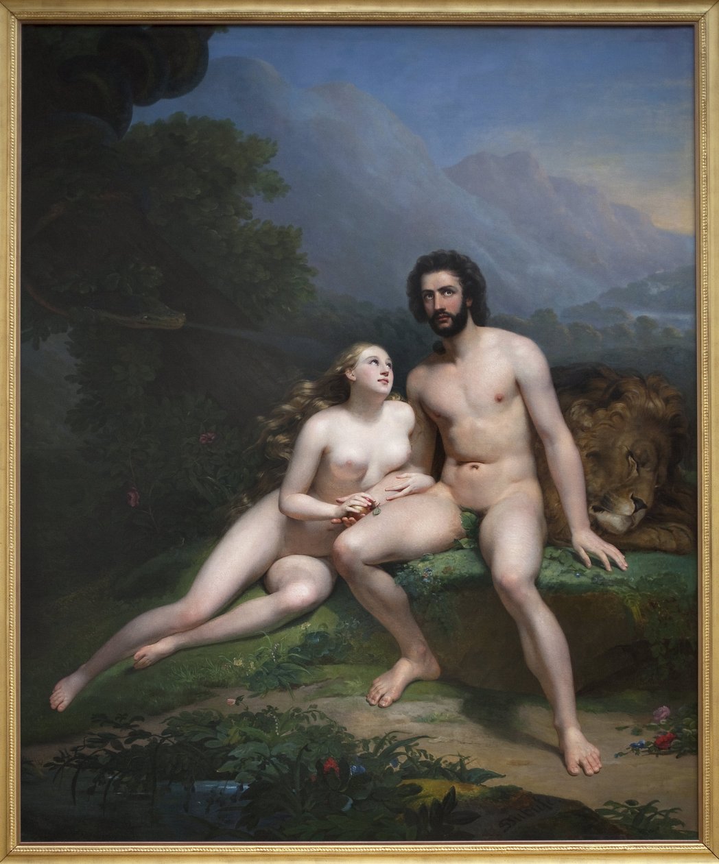 アダムとイヴクロード・マリー・デュビュフ（1790-1864）の絵画、油彩・キャンバス 作： クロード・マリー・デュブフェ