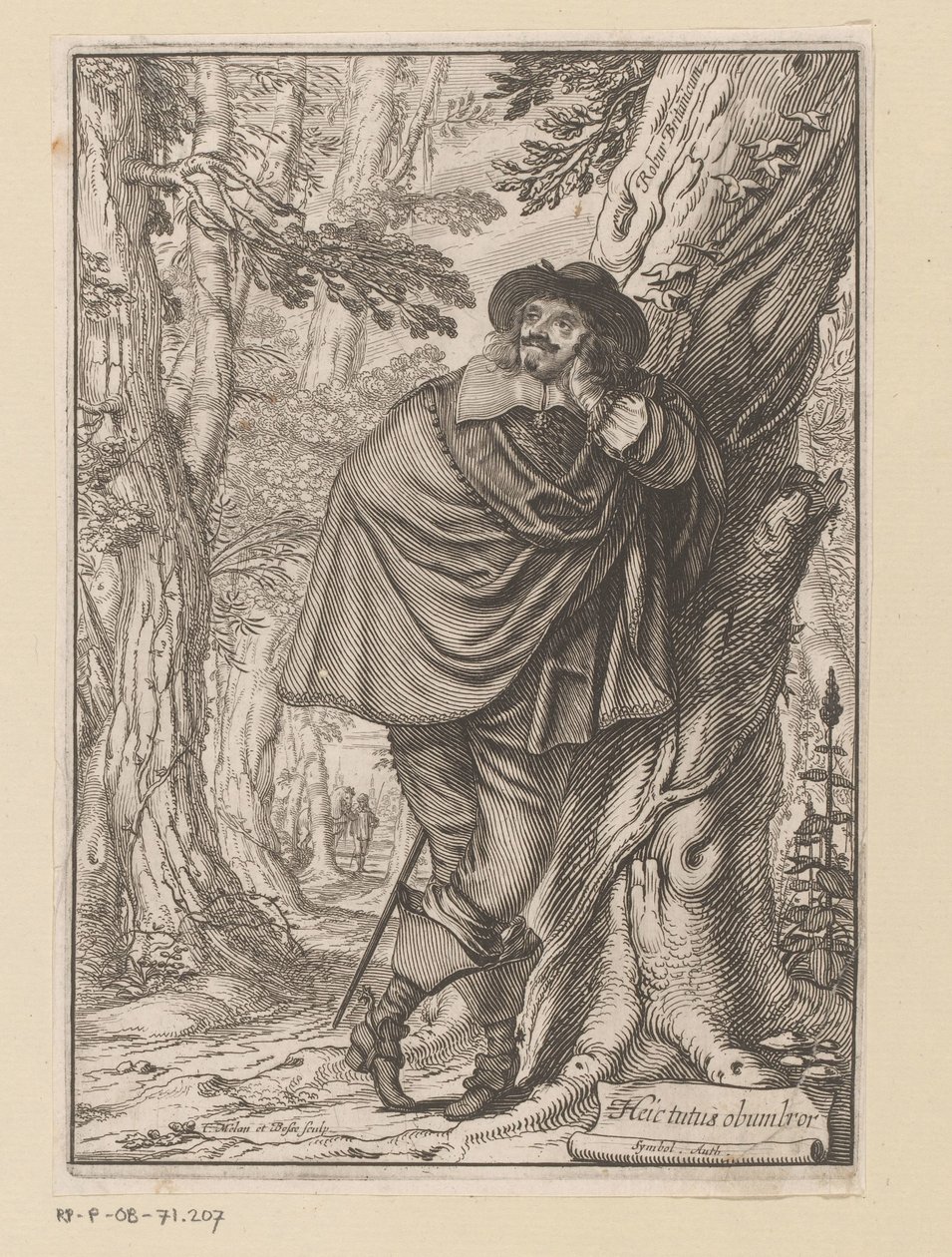木にもたれるジェームズ・ハウエル タイトルページ: James Howell, Dendrology (...), 1641 作： クロード・メラン