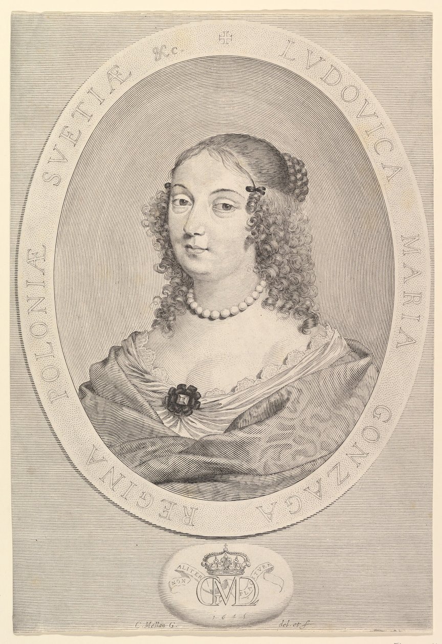 Ludovica Maria Gonzaga、ポーランドの女王、1645 作： クロード・メラン