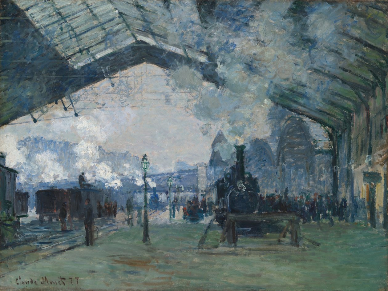 ノルマンディー列車の到着、サン・ラザール駅、1877年。 作： クロード・モネ