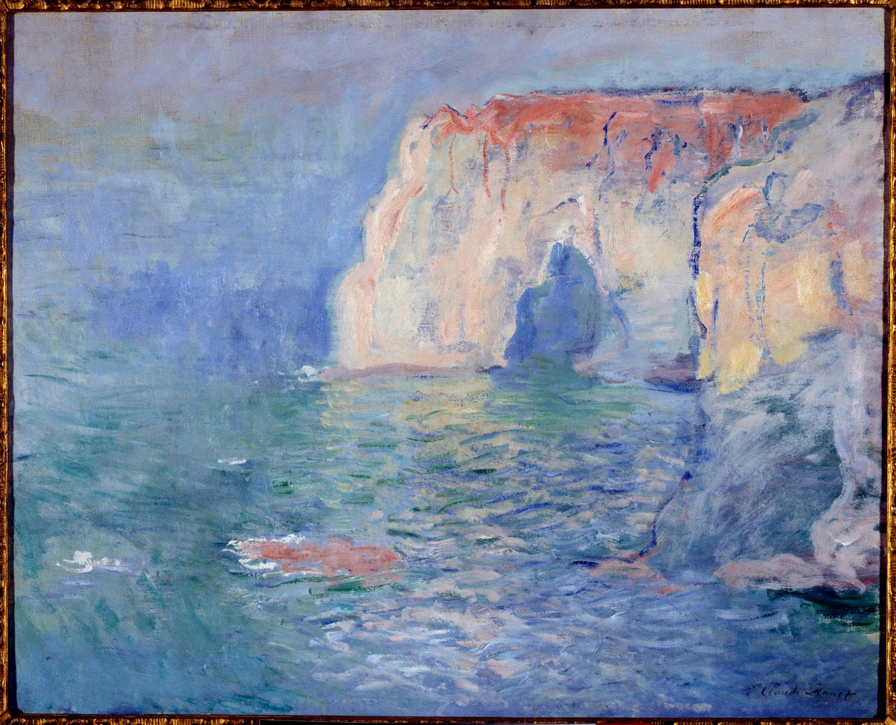Etretat, la manneporte, refllets on the water クロード・モネ（1840-1926）の絵画 1885年 日 0.65x0.81 m パリ、オルセー美術館 作： クロード・モネ