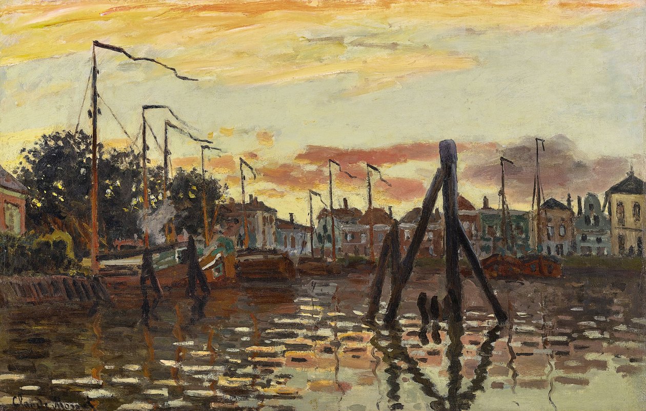 ドイツ語：Der Hafen von Zaandam ザーンダム港 作： クロード・モネ