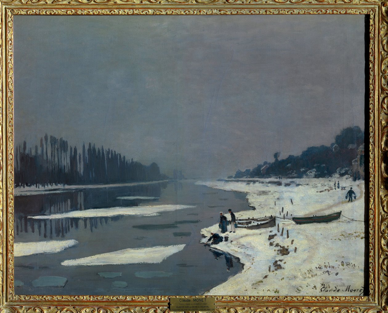 Glacons sur la Seine a Bougival, Yvelines クロード・モネ（1840-1926）の絵画 薄さ 0.65 x 0.81 m Paris musee du Louvre Mandatory mention: Donation Helene et Victor Lyon 作： クロード・モネ