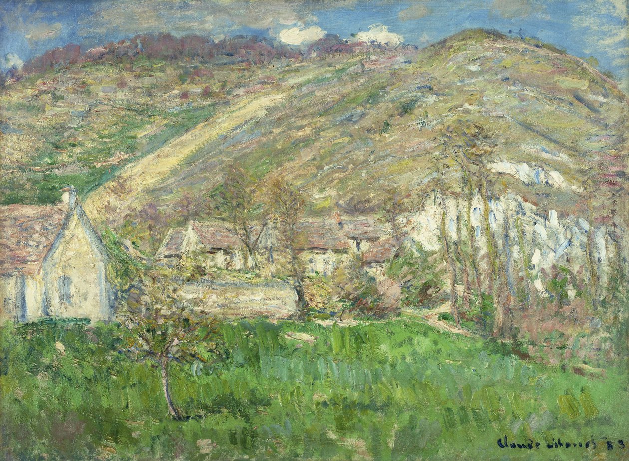 ジヴェルニー近くの崖のハムレット。 Hameau de Falaises pres Giverny、1885 作： クロード・モネ