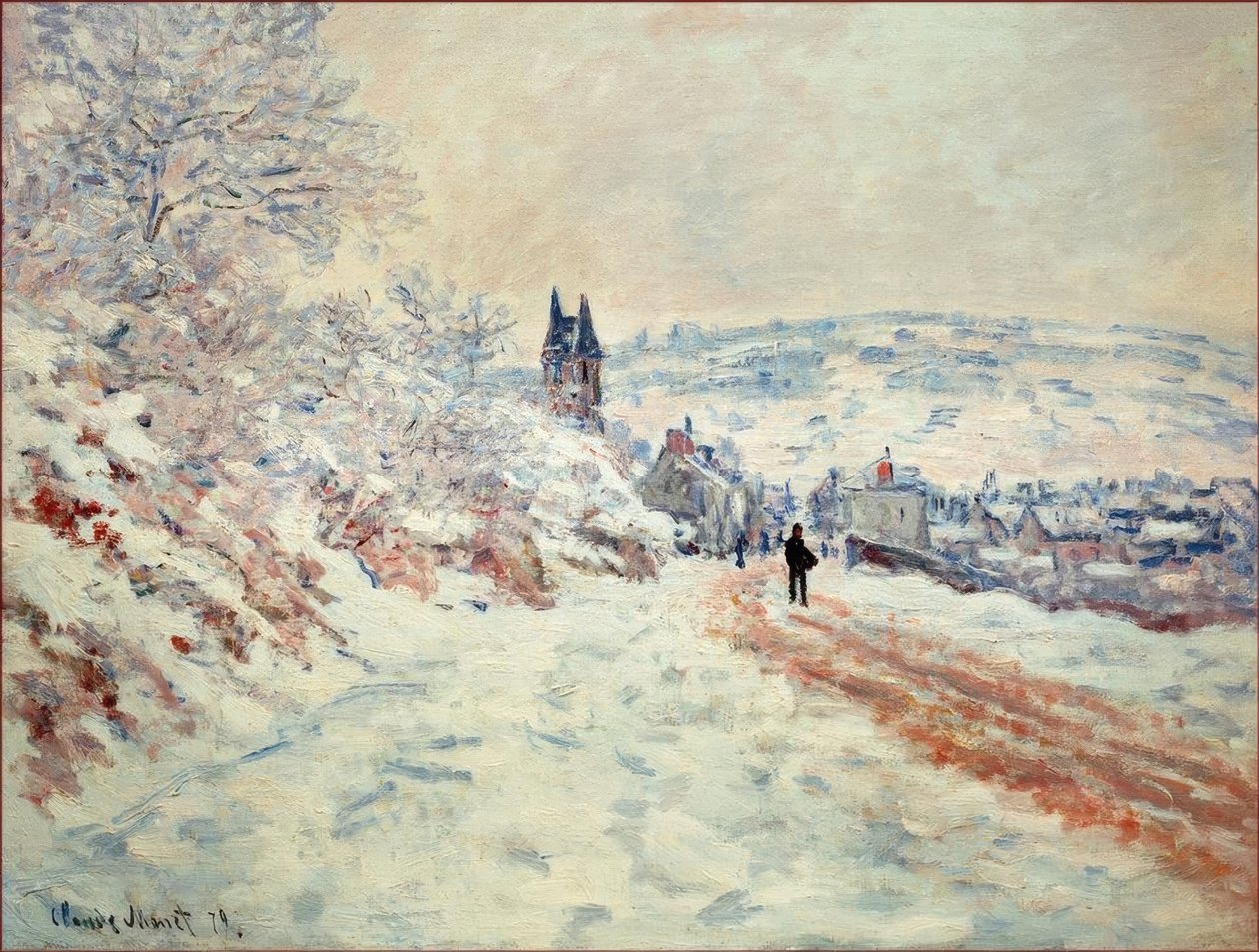 La Route de Vetheuil、Effet de Neige（DieStraßenach Vethe 作： クロード・モネ