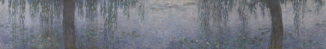 柳のそばの澄んだ朝 作： クロード・モネ