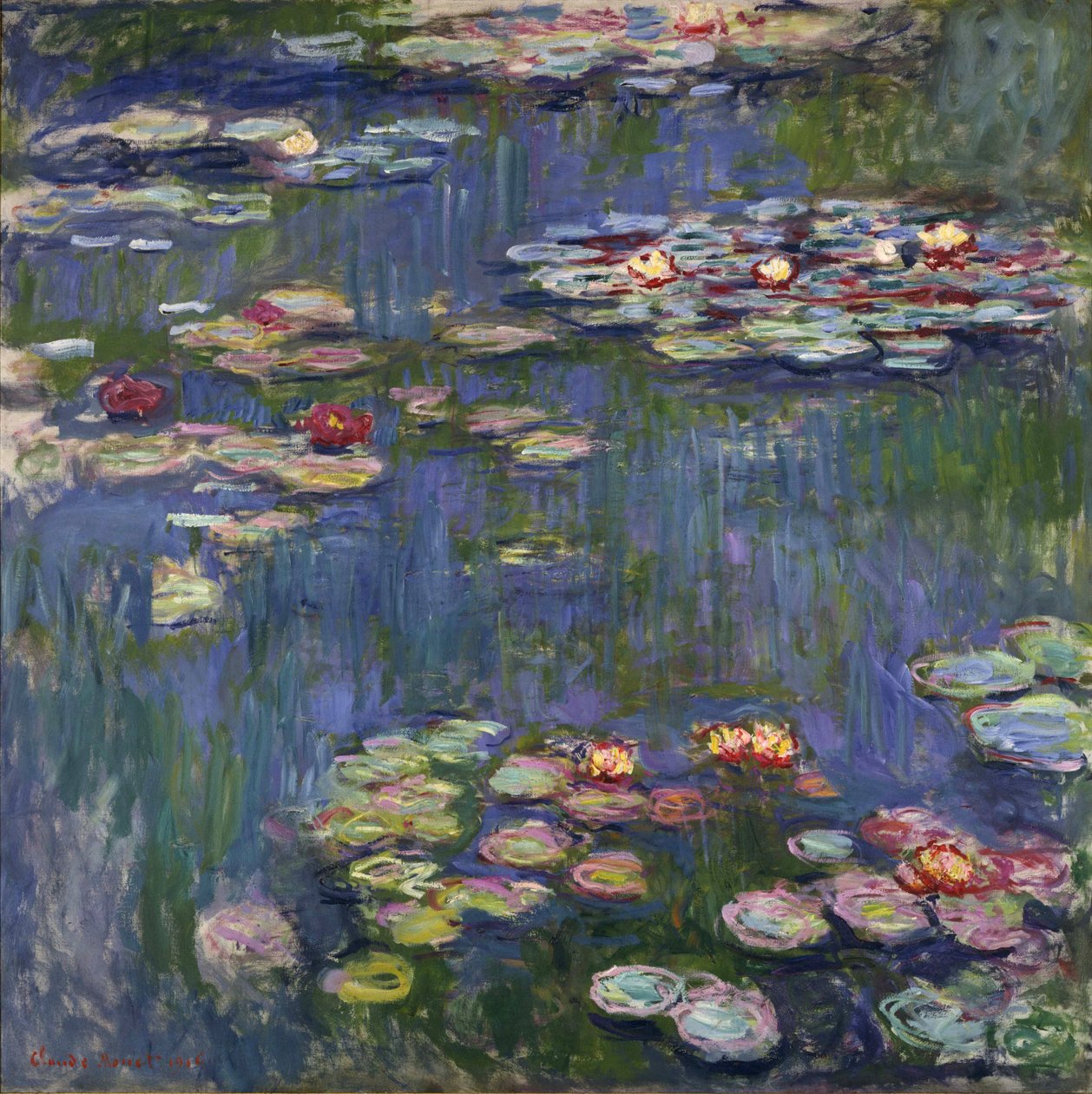 ジヴェルニーの睡蓮 - クロード・モネ (1840-1926) の絵画、キャンバスに油彩 作： クロード・モネ