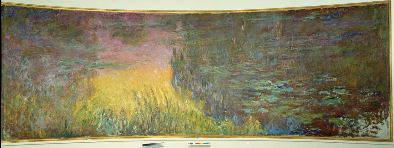 Les nympheas, soleil couchant クロード・モネ（1840-1926）による絵画 1914-1926年 各部分2×3mの二部作。パリオランジュリー美術館 作： クロード・モネ