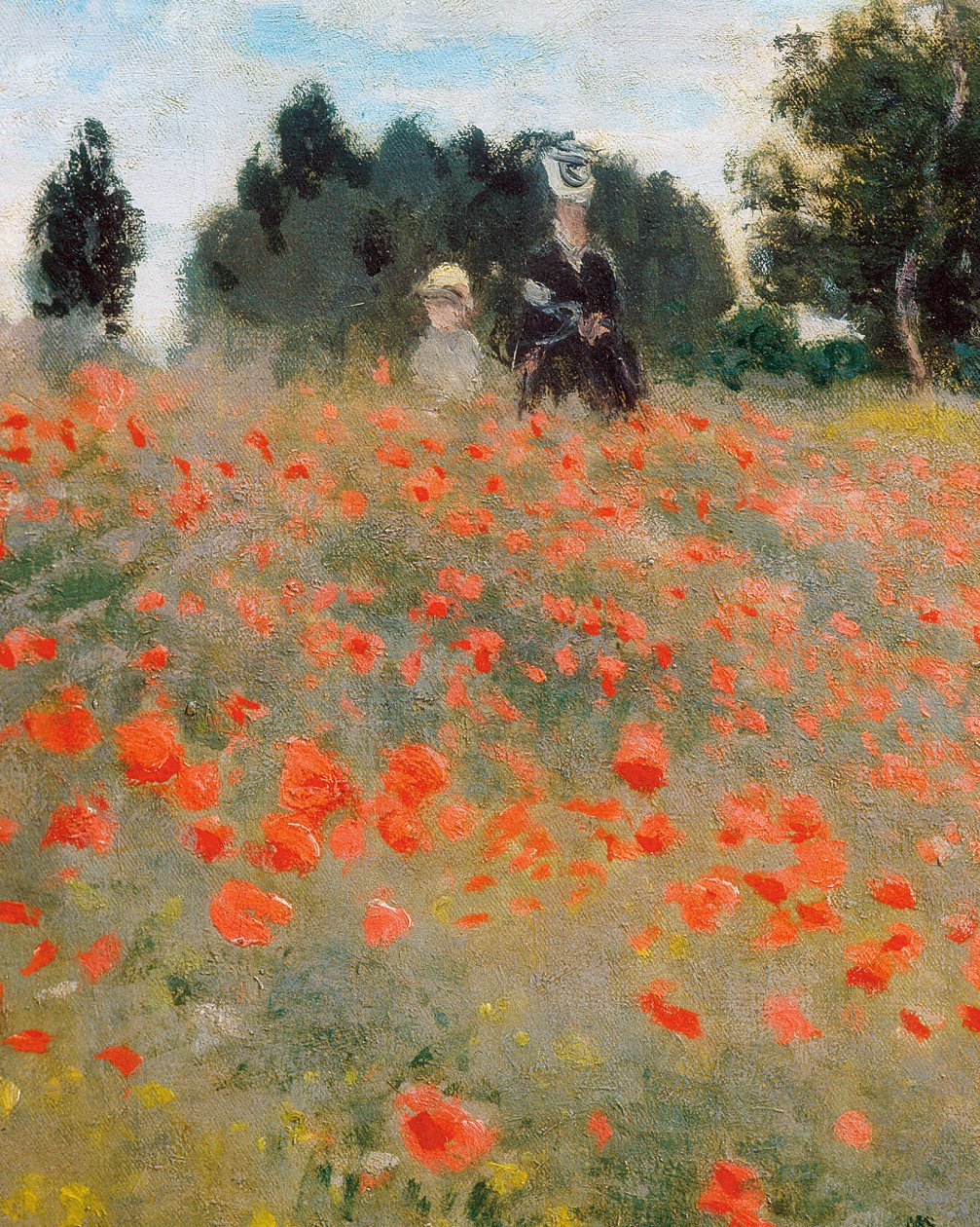 アルジャントゥイユ周辺のポピー（詳細）。クロード・モネ（1840-1926）の作品 作： クロード・モネ