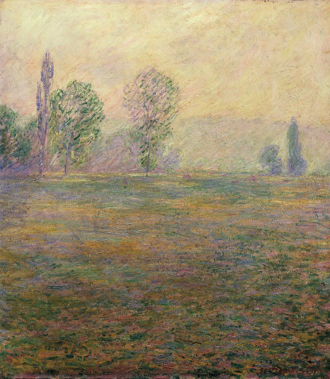 ジベルニーの草原。 クロード・モネ (1840-1926) の絵画