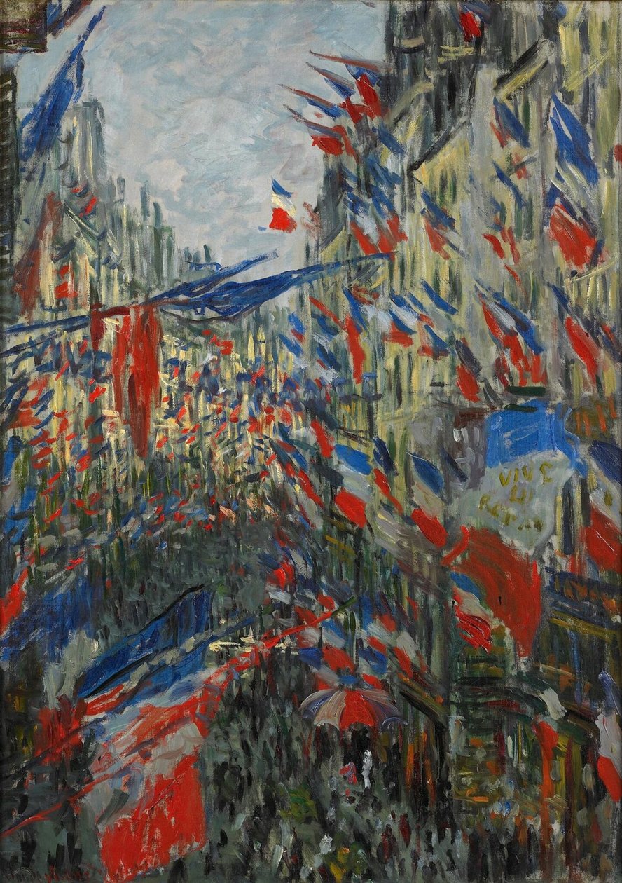 Rue Saint-Denis、1878 年 6 月 30 日の饗宴。 作： クロード・モネ