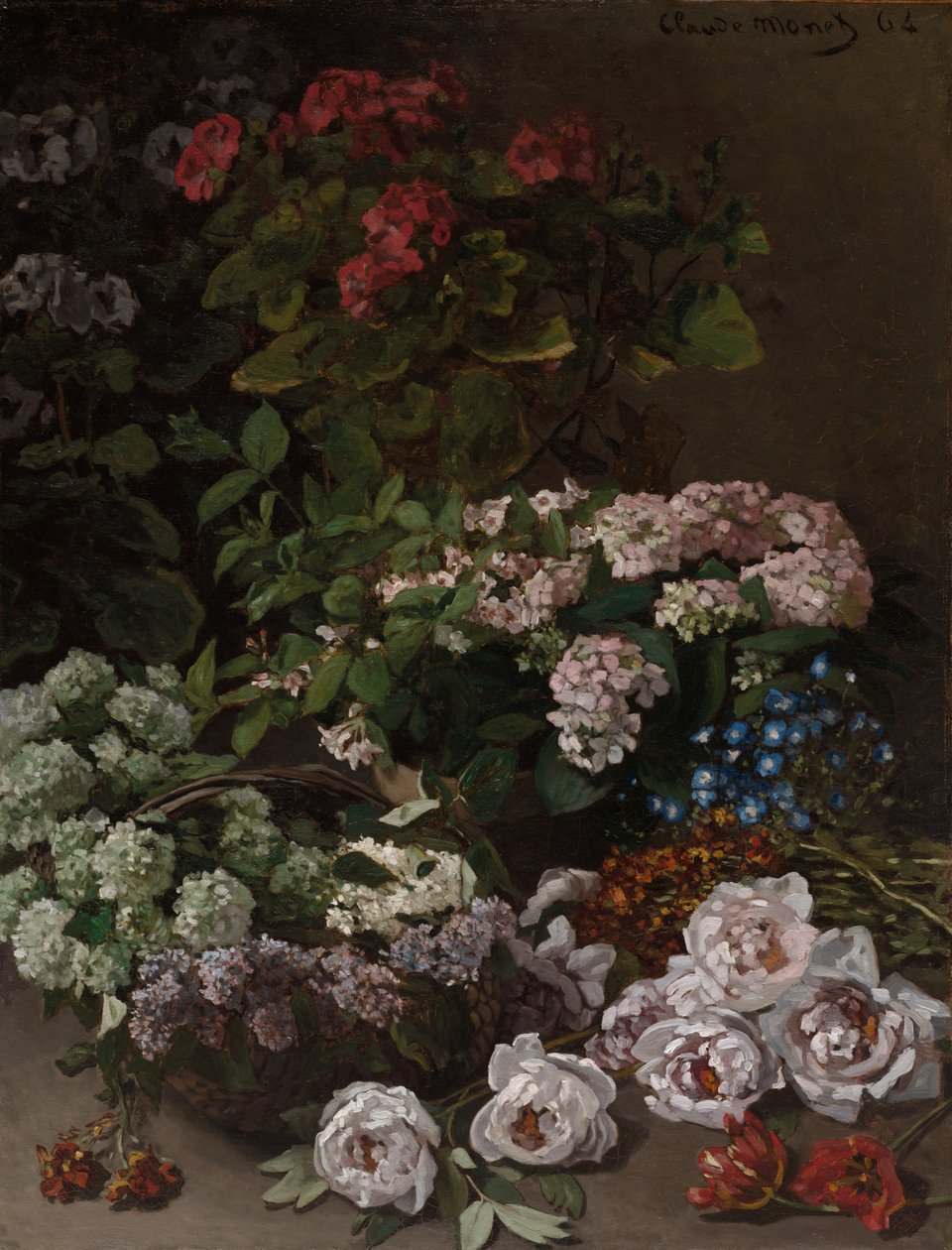 春の花、1864年。 作： クロード・モネ
