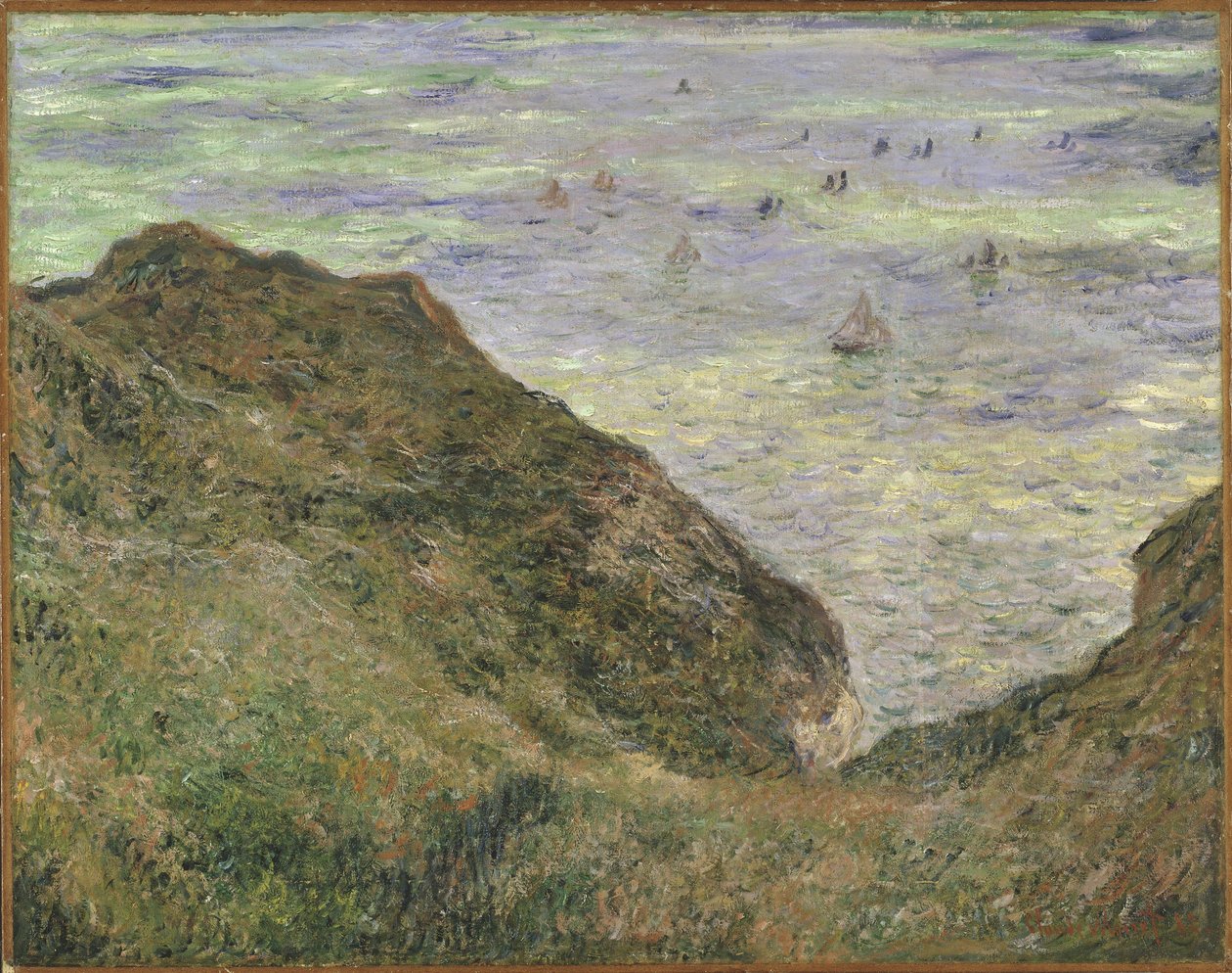 Sur la falaise a Pourville - Pourvilleの崖の上で - Monet, Claude (1840-1926) - 1882 - 油彩・キャンバス - 64x82 - Nationalmuseum Stockholm 作： クロード・モネ