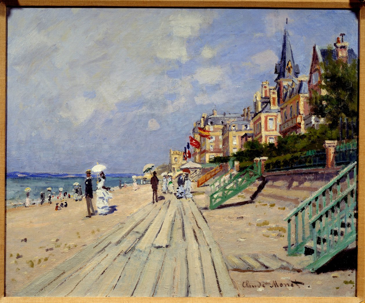 トルヴィルの浜辺。クロード・モネ（1840-1926）の絵画