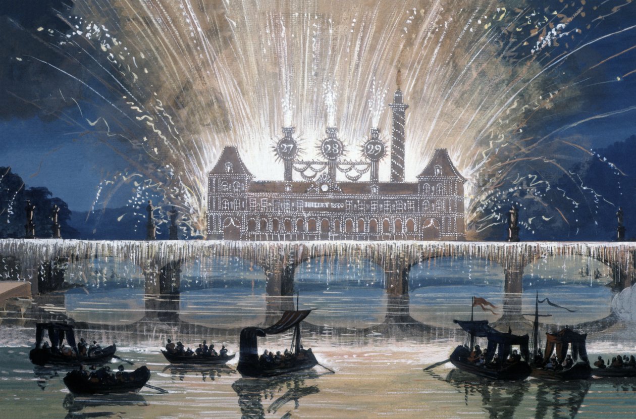 花火、1840-1850年頃（ドローイング） 作： クロード・ルッジェリ