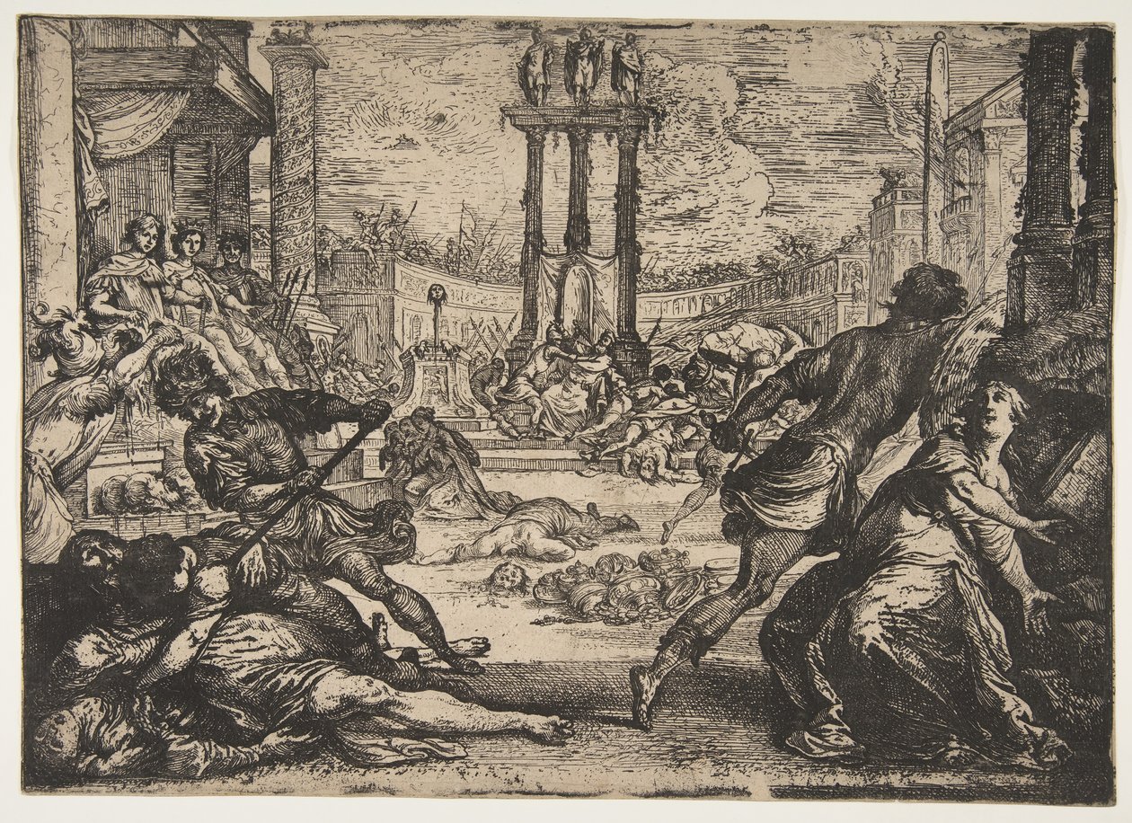 Triumvirateによる虐殺、ca。 1624年。 作： クロード・ヴィニヨン