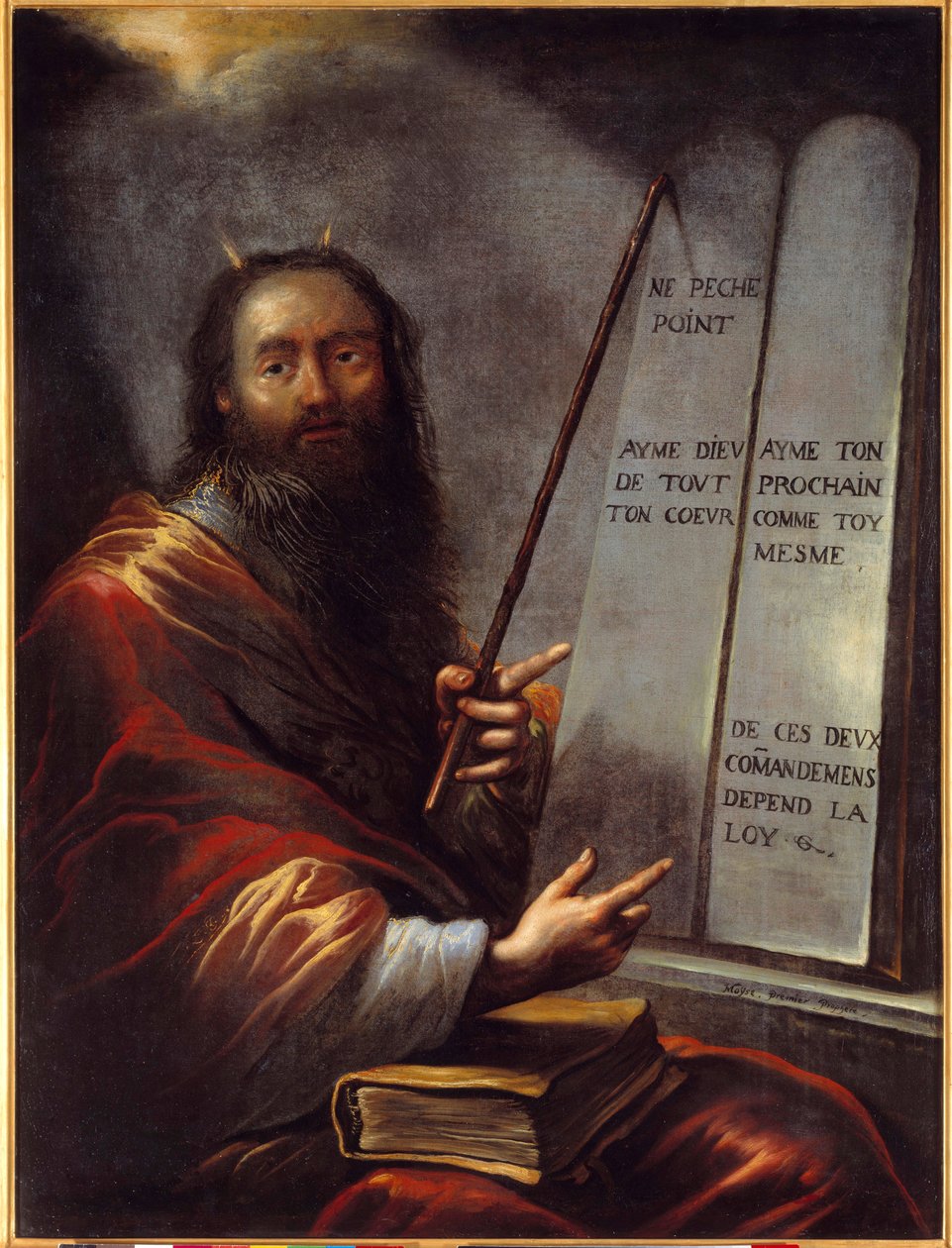 モーゼと律法の表 クロード・ヴィニョンの絵画（1593-1670） 17世紀 日1,29x0,9 m ルーアン、ボザール美術館（Musee des Beaux Arts 作： クロード・ヴィニヨン