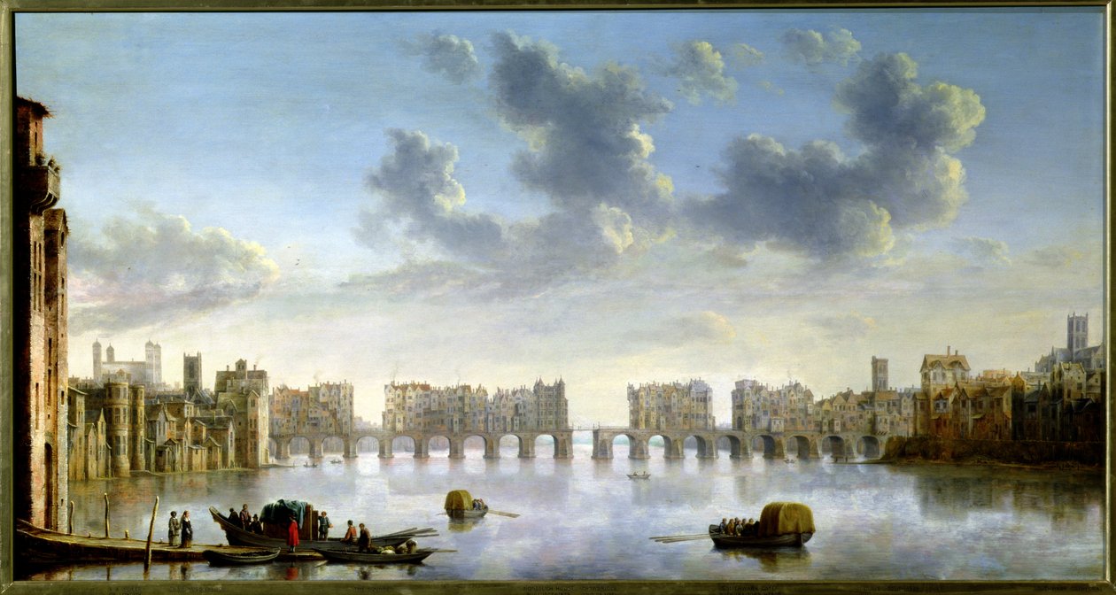 旧ロンドン橋（油）、1630年 作： クロード・ド・ジョン