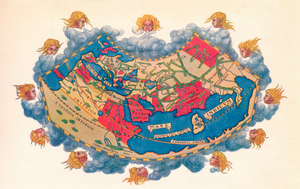 プトレマイオスの世界地図 cA.D 150. 1912 作： クラウディオス・プトレマイオス