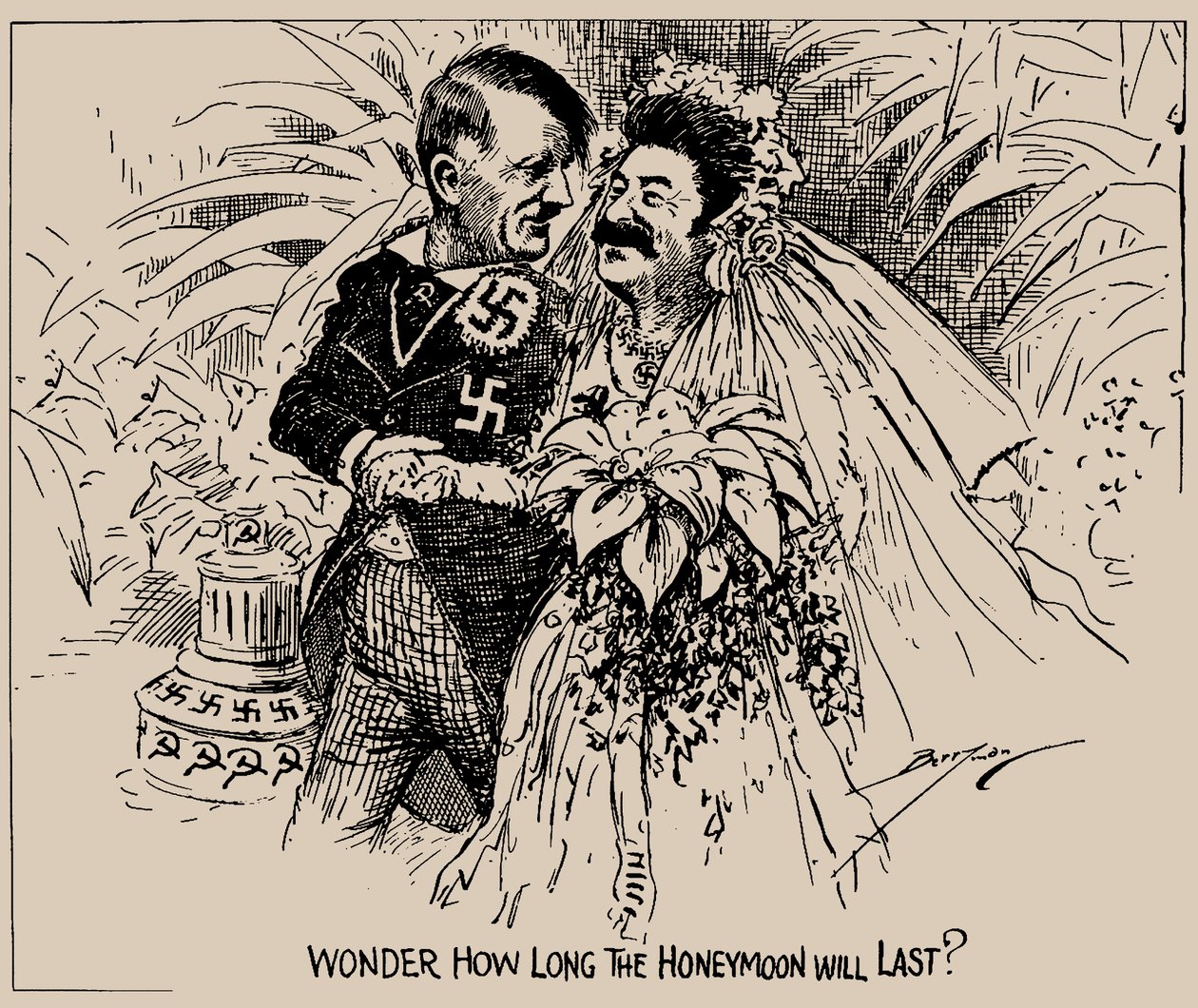 ハネムーンはいつまで続くのだろうか The Washington Star, 1939. 作： クリフォード・K・ベリーマン