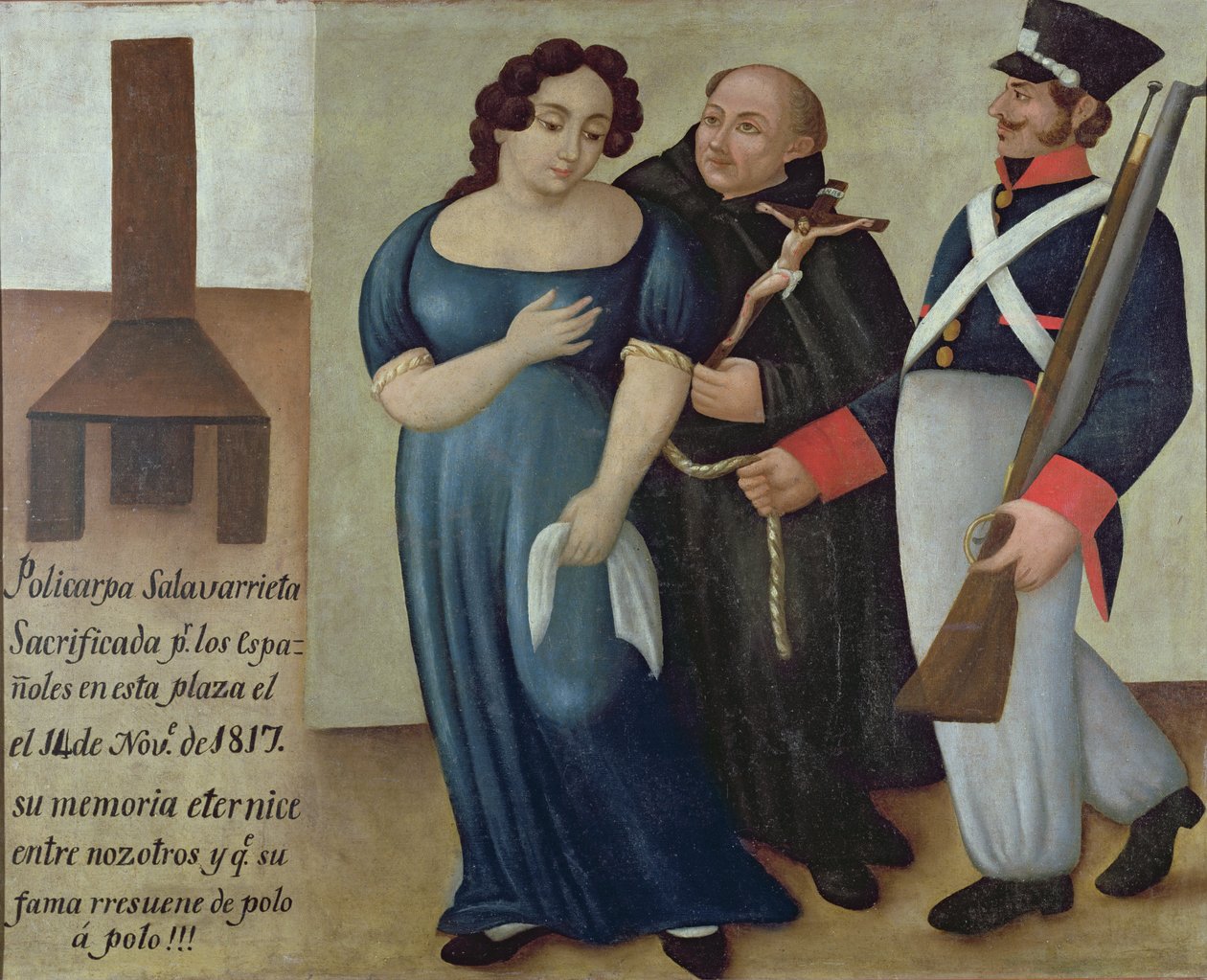1817年11月14日にボゴタで処刑に向かう途中のPolicarpa Salavarrieta（La Pola） 作： コロンビアの学校