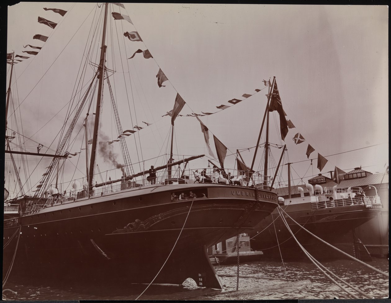 ドック入りしたS.S.「Umbria」、1897年頃（モノクロ写真 作： バイロン社