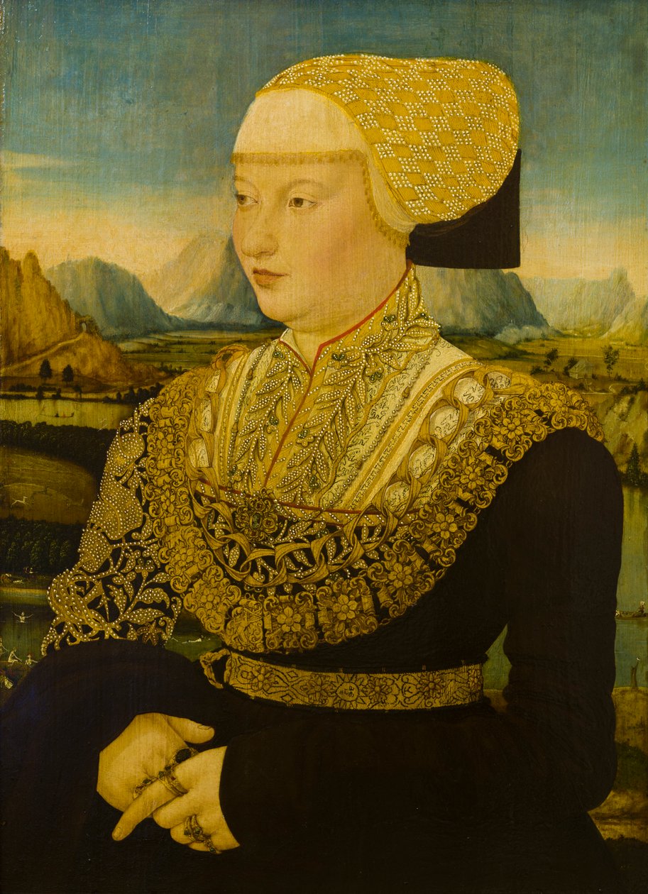 未知の女性の肖像、1500〜53年頃（パネルに油彩） 作： コンラッド（attr。to）Faber von Creuznach