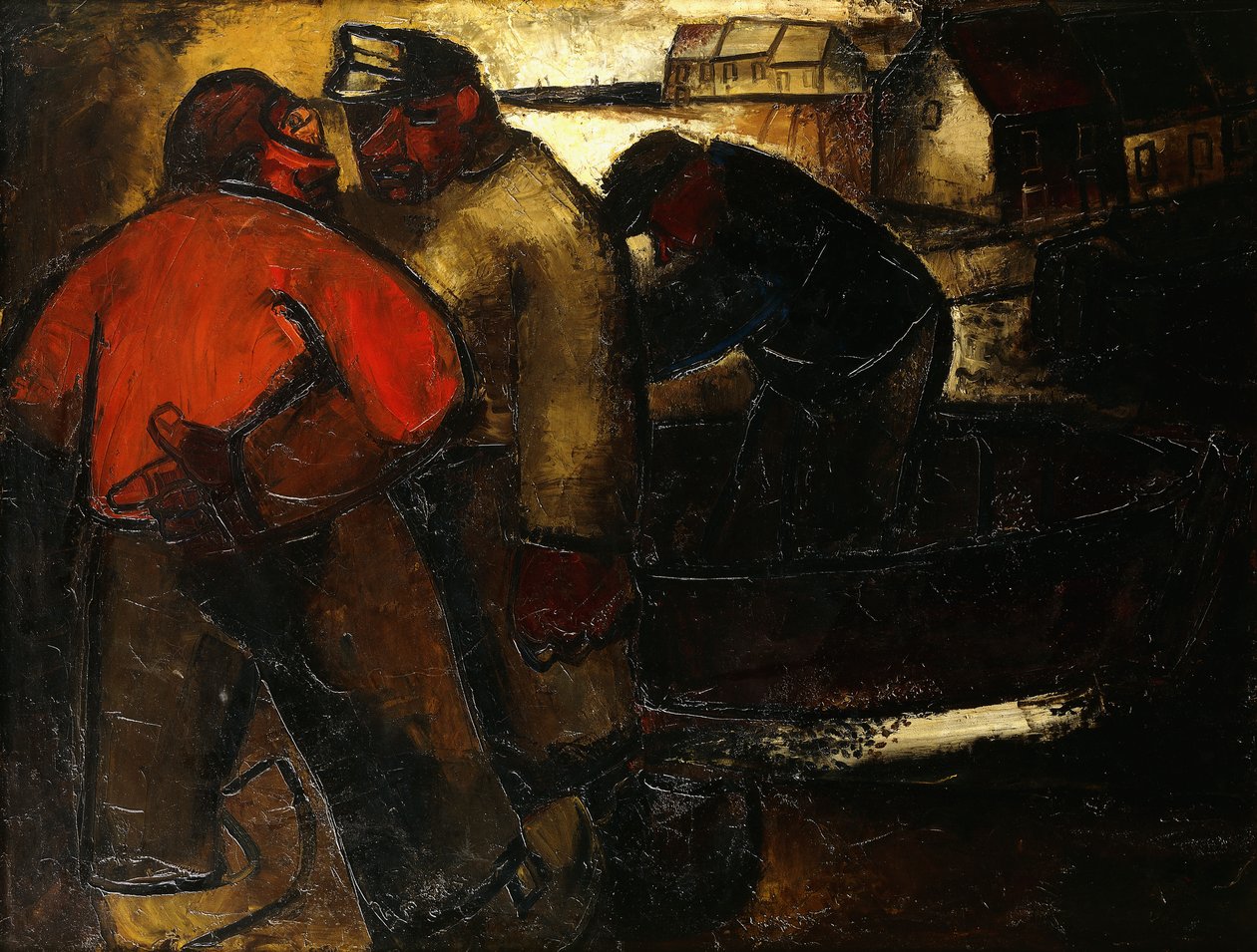 Pescadores; Os Pescadores - De Vissers (frente), c.1923-24 (óleo sobre tela) 作： コンスタント・ペルメケ