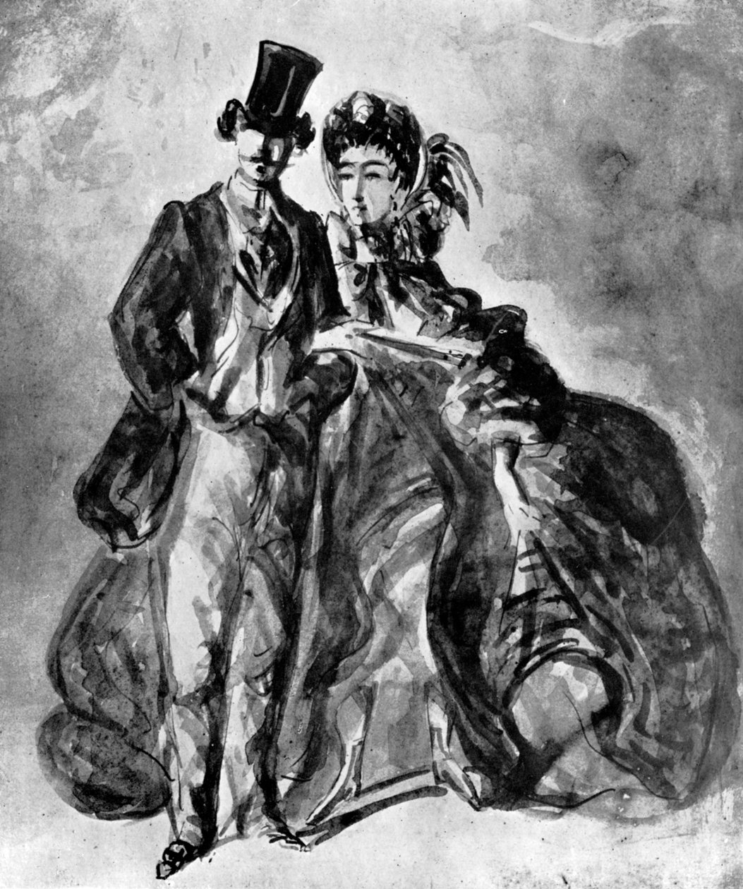 男と女、19世紀、1930年。 作： コンスタンタン・ガイズ
