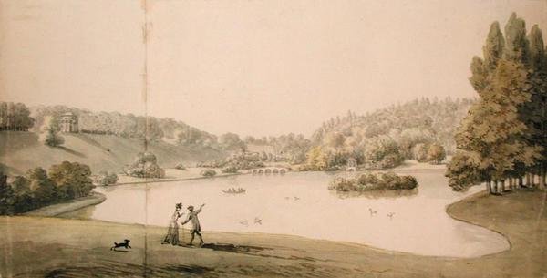 Stourhead, c.1780 （紙に水彩、鉛筆） 作： コップルストーンウォーレバンフィルド