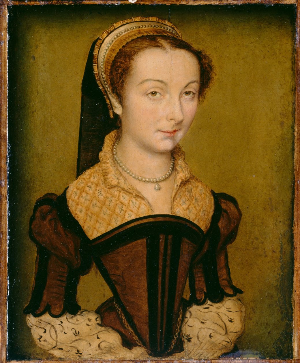 シピエール夫人ルイーズ・ド・ハルアンの肖像 1555年頃 油彩・パネル 作： コルネイユ・ドゥリヨン