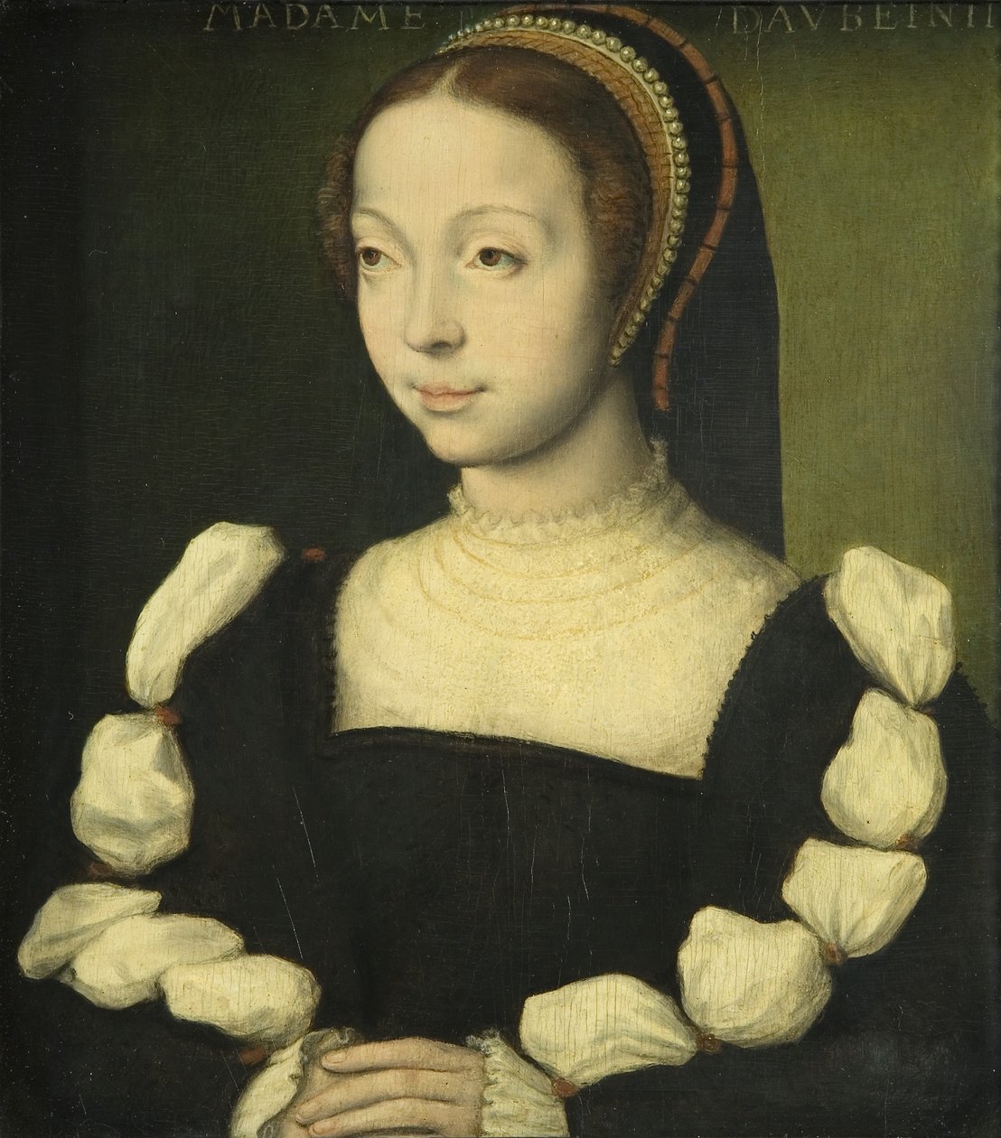 アン・スチュアートとされる女性の肖像（オービニーのマレシャル）1535年頃（油彩・パネル 作： コルネイユ・ドゥリヨン
