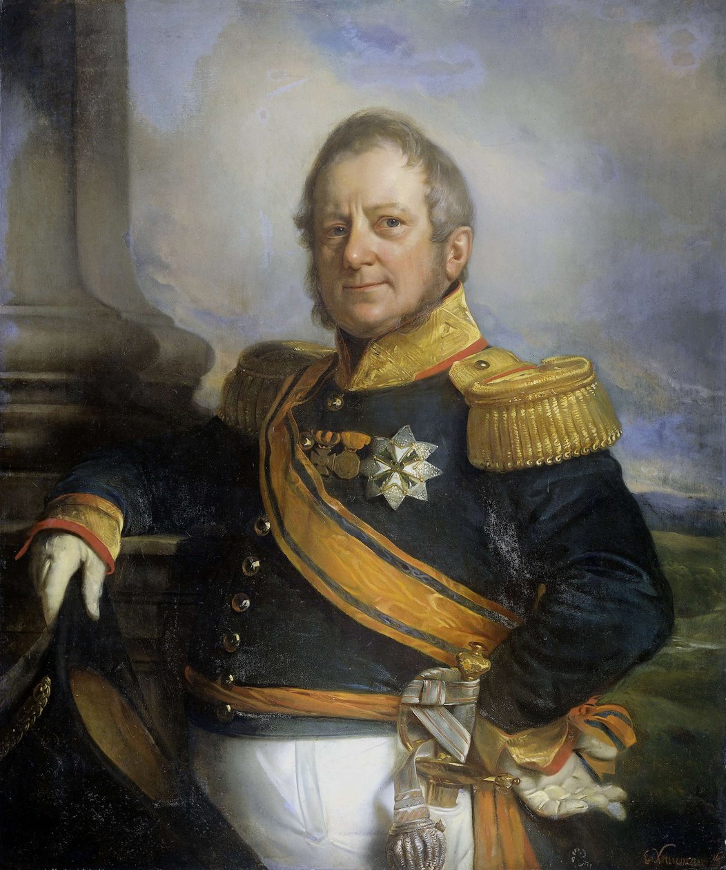 ヘンドリックメルクスの肖像画、コック男爵（1779〜1845）、陸軍司令官、および1826年後のオランダ東インド諸島総督 作： コルネリス・クルセマン