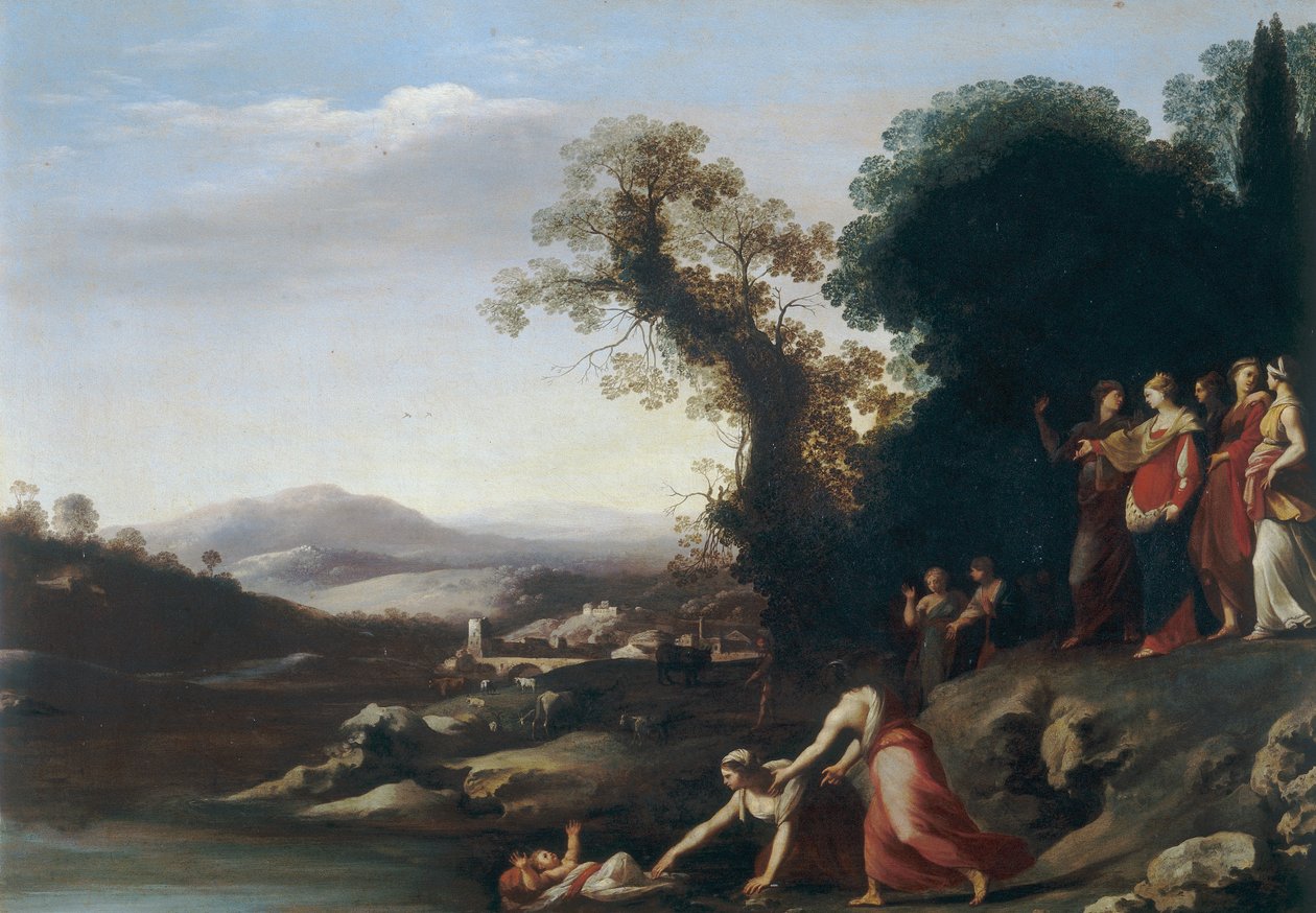 モーセの発見 作： Cornelis van PoelenburghまたはPoelenburch