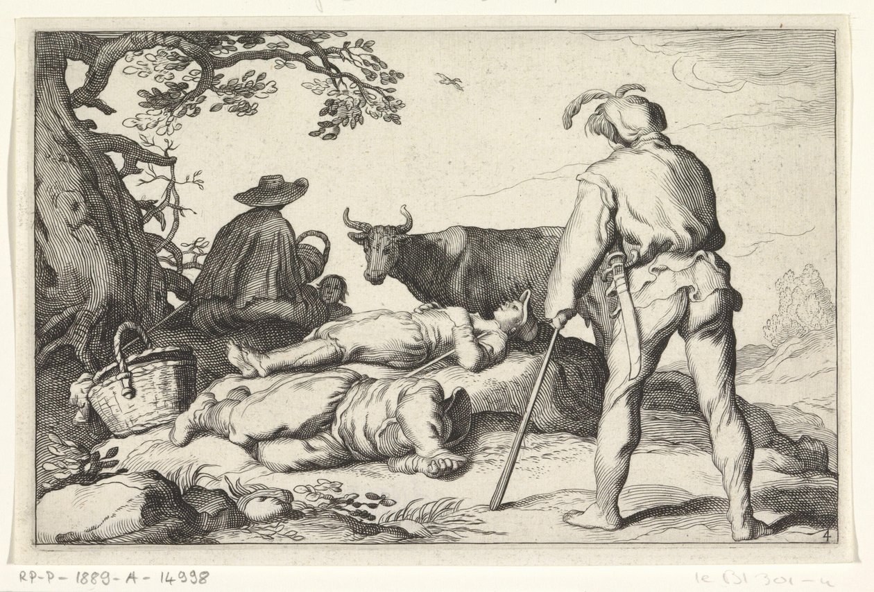 牧夫 四つの田園風景（シリーズタイトル） 作： Cornelis Bloemaert（II）（おそらく）