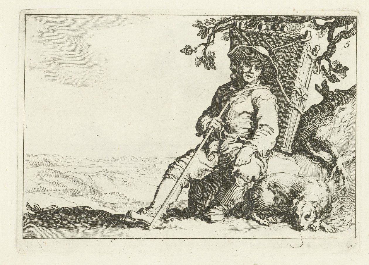 休む行商人 Cornelis と Frederik Bloemaert による異なるシリーズからの 16 枚の版画 (シリーズ タイトル) 作： コルネリス・ブルーマート（II）