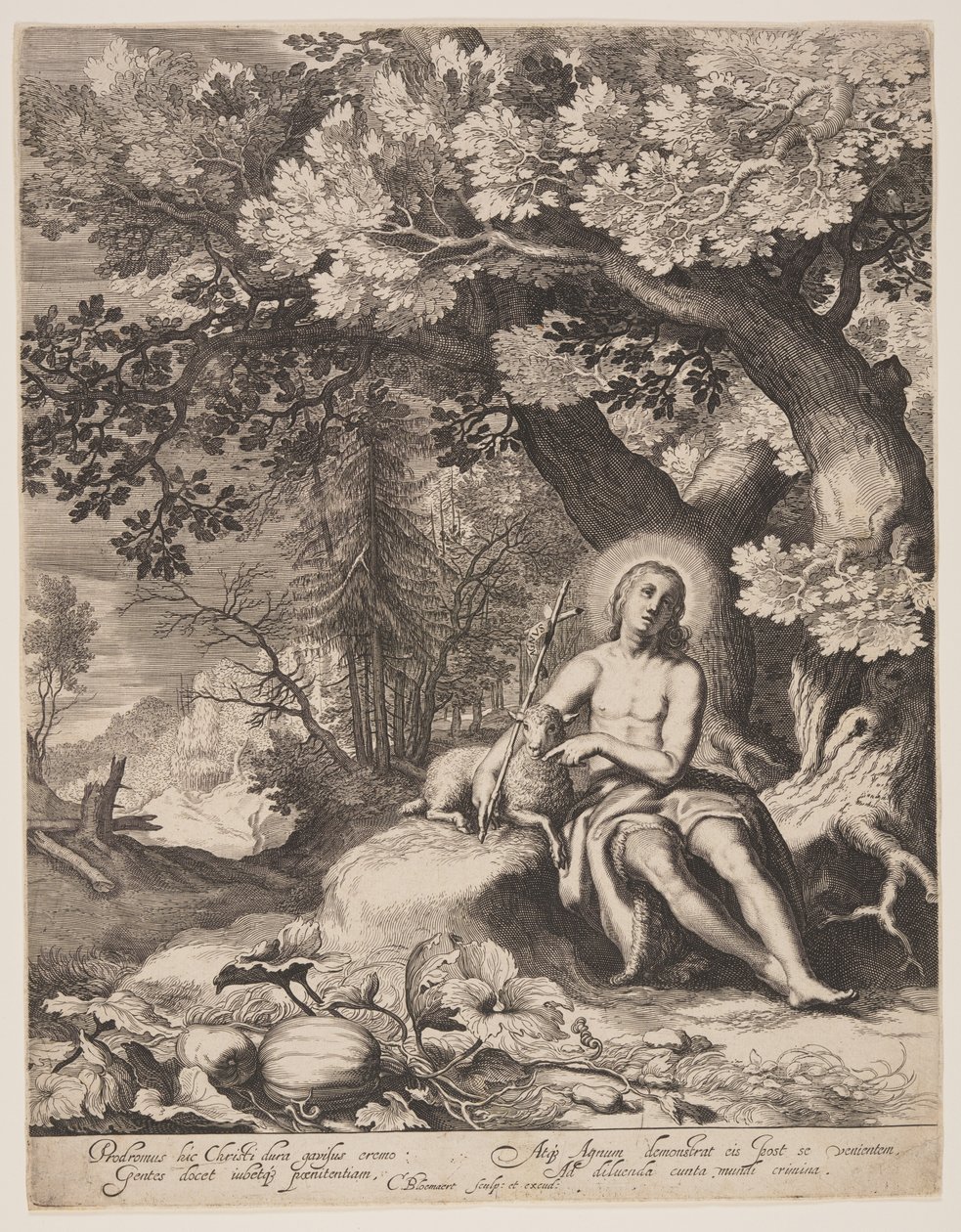 風景の中の洗礼者聖ヨハネ 作： Cornelis Bloemaert
