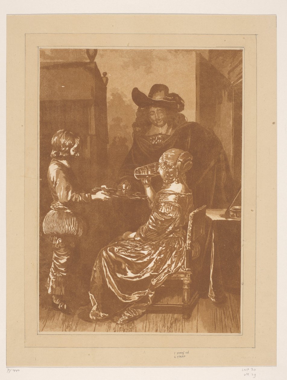 ページを持った紳士淑女 作： Cornelis Brouwer