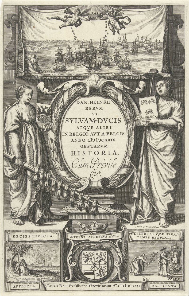 タイトル: D. Heinsius, Revm and Sylvam-Dvcis atqve in Belgium avt a Belgis anno 100 DCXXIX gestarvm history. 1631 作： コルネリス・クラエス。 duysend