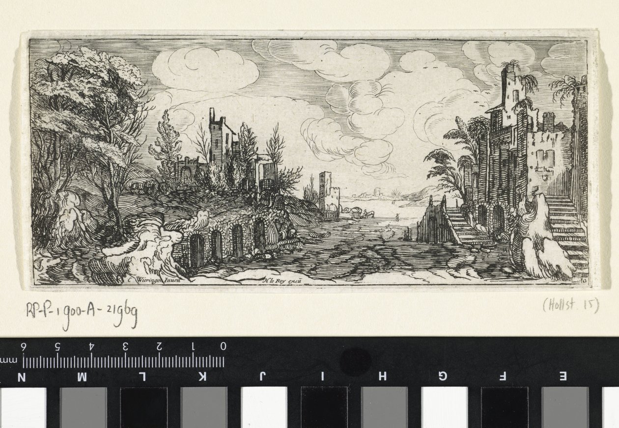 川の見える丘陵の風景 風景（シリーズタイトル） 作： Cornelis Claesz van Wieringen（おそらく）