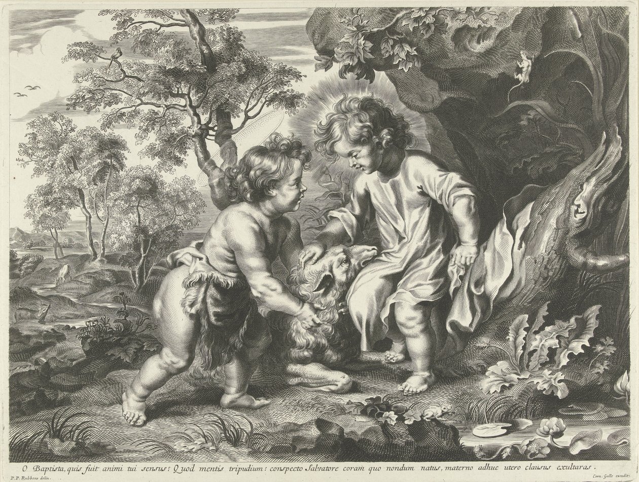 子供時代の洗礼者ヨハネとキリスト 作： Cornelis Galle（I）（おそらく）