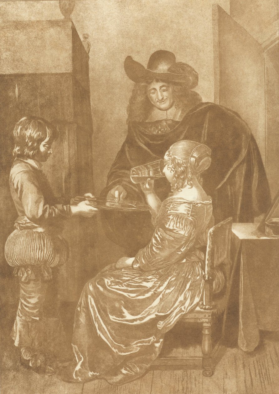 ページを持った紳士淑女 作： Cornelis Ploos van Amstel（アーティストによる署名）