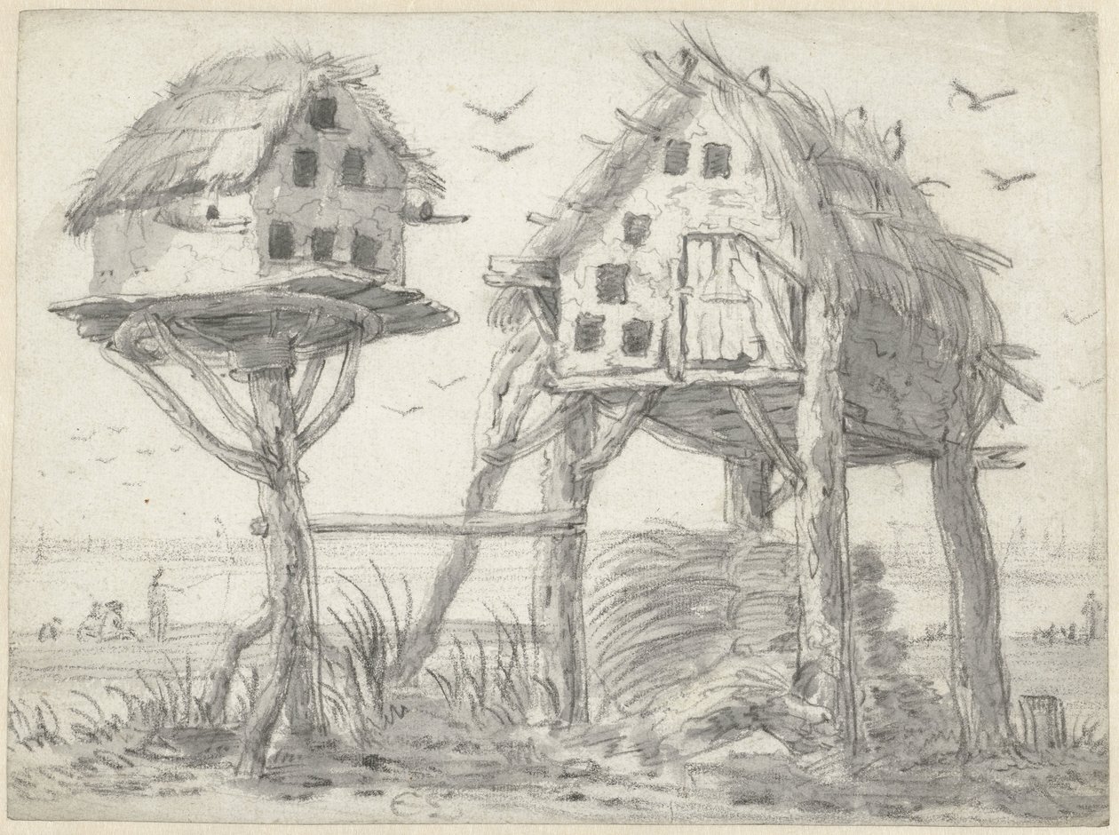 2 つの鳩小屋 作： コルネリス・サフレベン