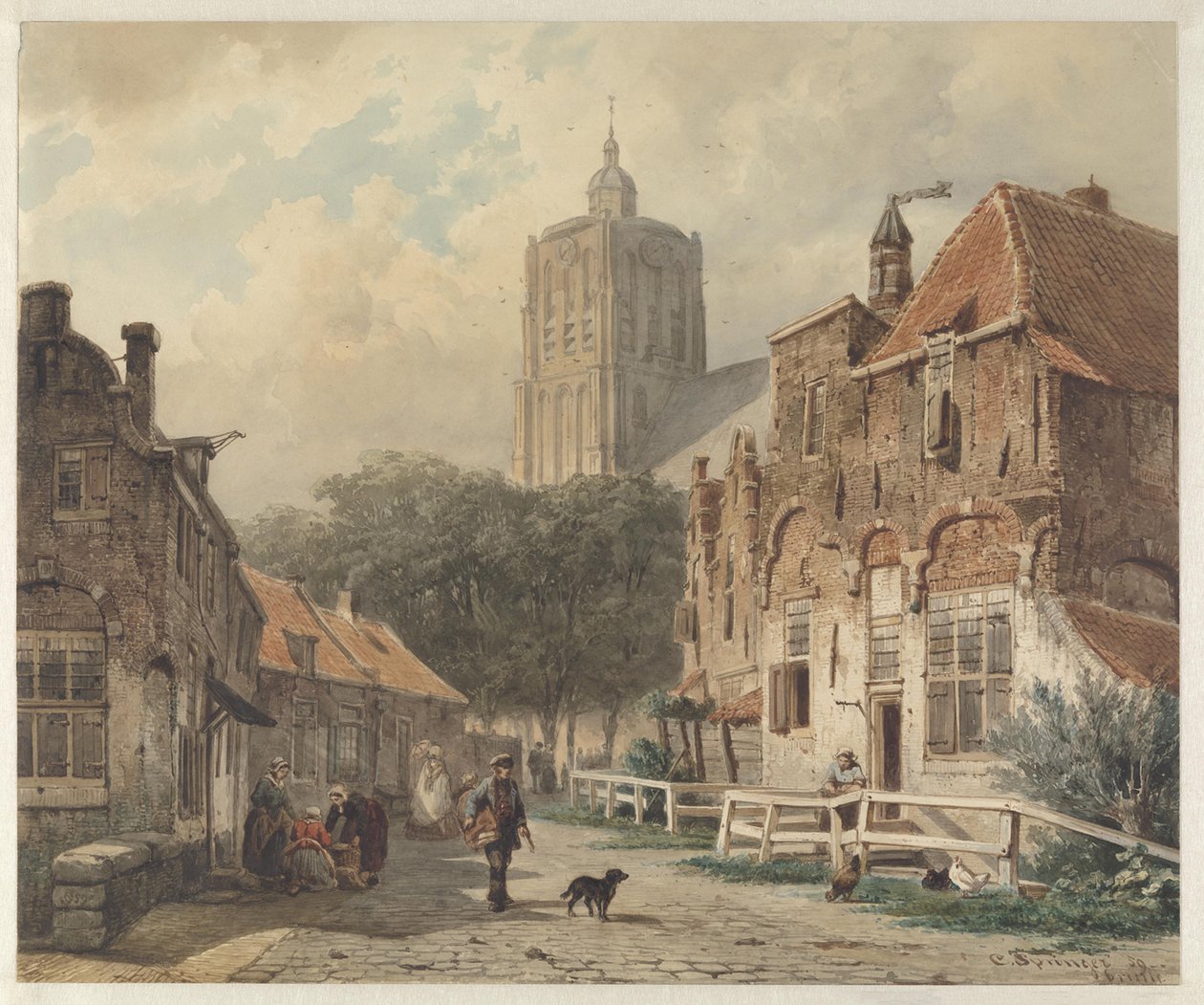 デン・ブリエル市の街並み 作： Cornelis Springer