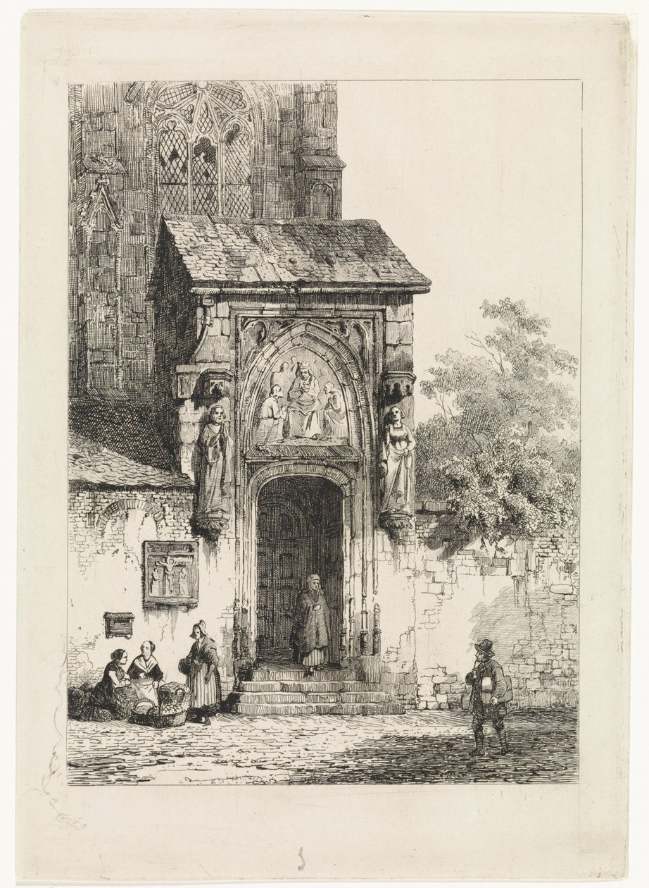 教会入口の眺め 作： Cornelis Springer